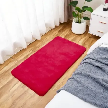 Ковер Bingo прямоугольный 60x110 см полиэстер цвет брусничный пушистый декоративный ковёр alfombra