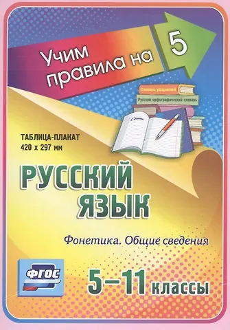 Русский язык. Фонетика. Общие сведения. 5-11 классы. Таблица-плакат
