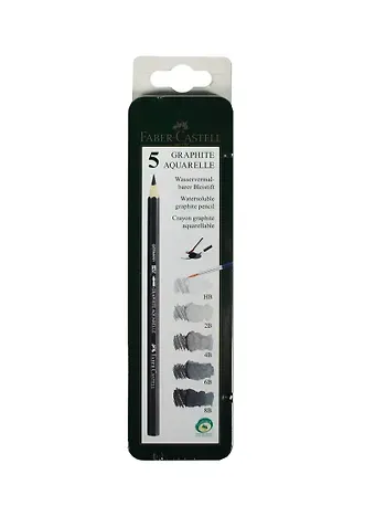 Карандаши ч/гр акварельные 5шт НВ, 2В, 4В, 6В, 8В