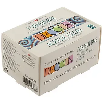 Акриловые краски «Декола», 6 цветов, глянцевые
