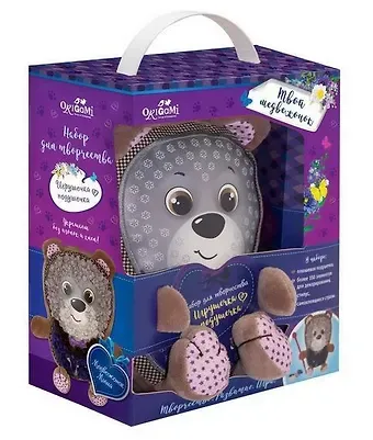 Набор для творчества ORIGAMI/Оригами Узоры из плюша. Подушечка-игрушечка.Твой медвежонок 05223