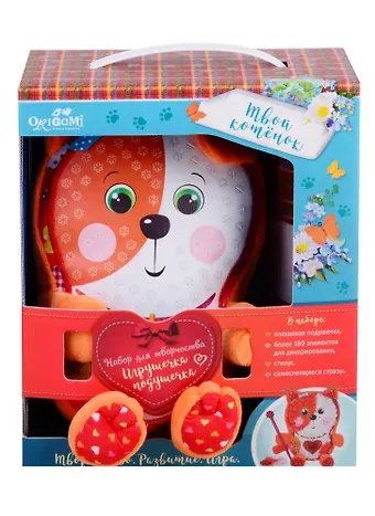 Набор для творчества ORIGAMI Узоры из плюша. Подушечка-игрушечка. Твой котёнок 05221