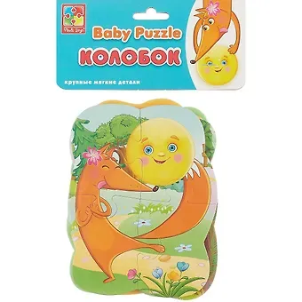 Игровой набор, ТМ Vladi Toys, Мягкие пазлы Baby puzzle Сказки Колобок NEW