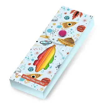 Пластиковый пенал с фломастерами 