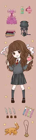 Гермиона Грейнджер. Закладка с резинкой. Коллекция «Cute kids»