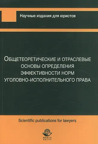 Нодари Дарчоевич Эриашвили, Ирина Николаевна Коробова, Николай Иванович Полищук, Анатолий Николаевич Павлухин Общетеоретические и отраслевые основы определения эффективности норм уголовно-исполнительного права
