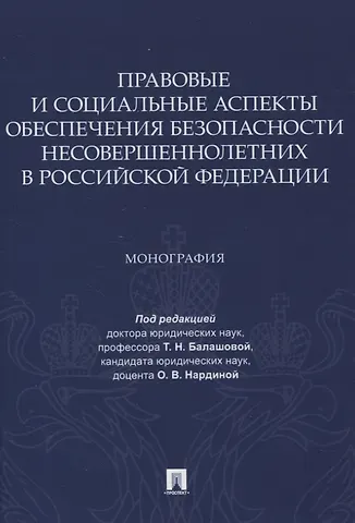 Правовые и социальные аспекты обеспечения безопасности несовершеннолетних в Российской Федерации. Монография