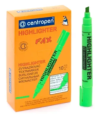 Текстовыделитель Centropen, Fax, зеленый 5 мм