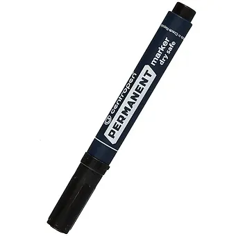 Маркер перманентный Centropen, Dry Safe, черный 2,5 мм