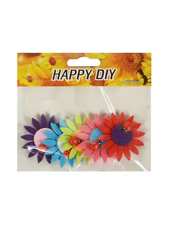 Набор из фетра Разноцв. подсолнухи с божьей коровкой (11051902) (6 шт) (цвета микс)