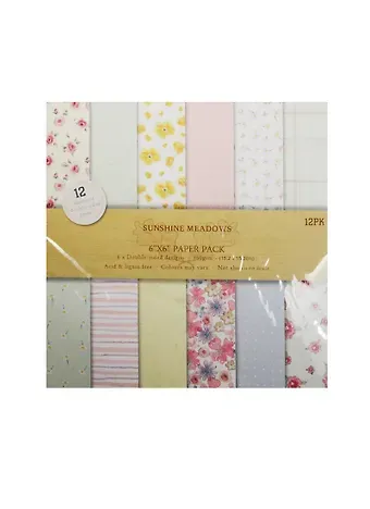 Бумага для скрапбукинга (15х15) (двусторонняя) (12 дизайнов) (12 листов) Sunshine Meadows