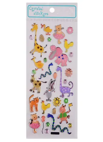 Наклейки эпоксидные Зверюшки микс JYG1087-JYG1021