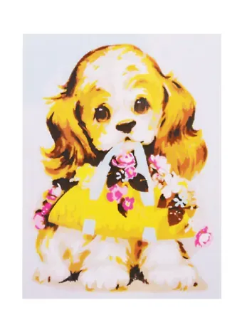 Набор д/творчества Рыжий кот Холст с красками 22х30см по номерам в коробке (16цв.) Милый щенок с цветами Х-2805