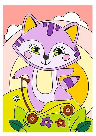 Набор для творчества LORI Картина по номерам для малышей Весёлый енотик