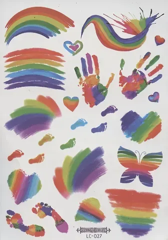 Тату Радуга акварель (LC-027,LC-031) (21*15см)