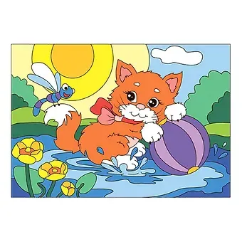 Набор для творчества LORI Картина по номерам для малышей Радостный котенок