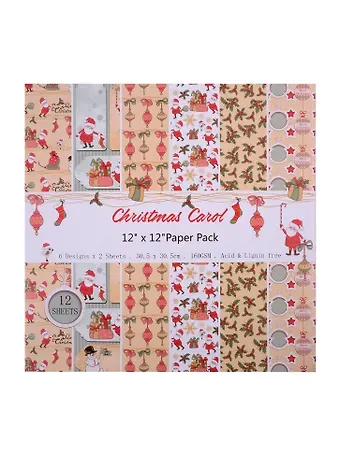 Бумага д/скрапбукинга 30,5*30,5см, 6 дизайнов, 12 листов, Christmas Carol