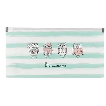 Папка на молнии «Совы. Be awesome», 25.5 х 13 см