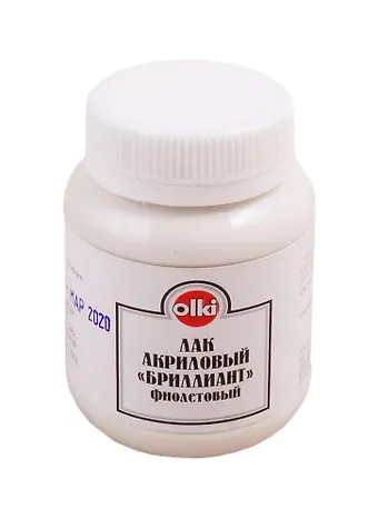 Лак акриловый Olki бриллиантовый фиолетовый 100 мл