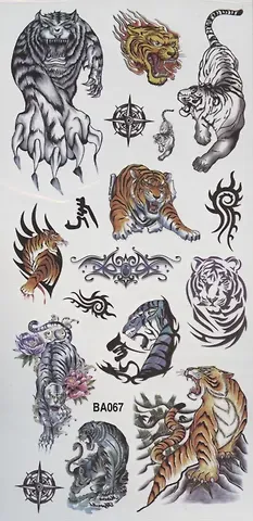 Тату Тигры (BA-067, BA-068) (9,5*19см)