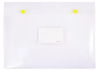 Папка-конверт А4 на кнопках, пластик 0,36мм, прозрачный