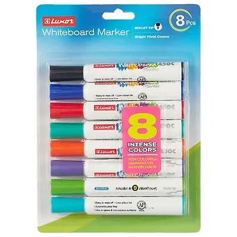 Маркеры для досок Luxor, 8 цветов 1-3 мм