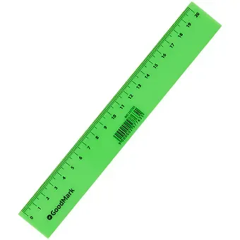 Линейка 20 см пластик, 