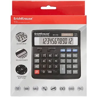 Калькулятор настольный 12-разрядов ErichKrause® DC-412, в коробке, ErichKrause