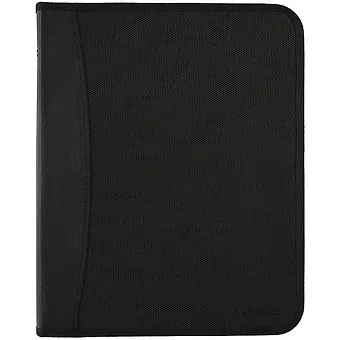 Папка на молнии 2отд. А4 350*282*33мм пласт., 4 кармана, бизнес-класс, черная