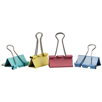 Зажимы для бумаг GoodMark средние, цветные, 12 штук