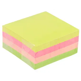 Стикеры, 400 листов, неон, 7.5 х 7.5 х 3.3 см