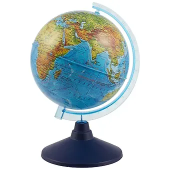Глобус физический, диаметр 15 см