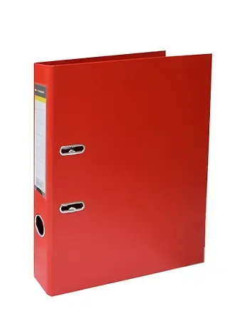 Папка архивная 55мм А4 красная,PVC,прозр.карман,металл.уголки, inФОРМАТ