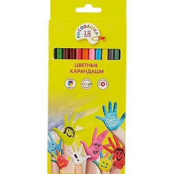 Карандаши цветные Рисовашка, 12 цветов