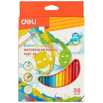 Карандаши цветные Deli, Color Emotion, акварельные 36 цветов