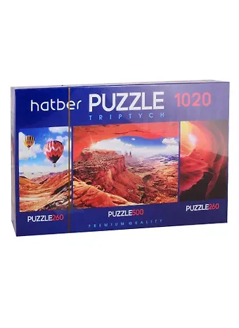 Пазл HATBER Premium 260+500+260 элементов TRIPTYCH 3 картинки в 1 коробке -Adventure