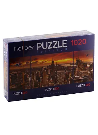 Пазл HATBER Premium 260+500+260 элементов TRIPTYCH 3 картинки в 1 коробке-City Style
