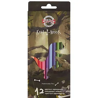 Карандаши цветные Koh-I-Noor, Dino, 12 цветов