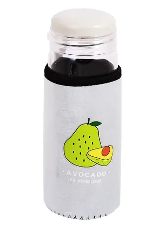 Бутылка в чехле велюр Авокадо (стекло) (400мл) (12-07599-7538)
