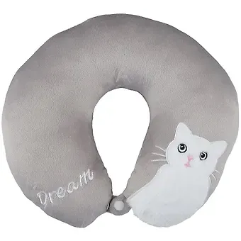 Подголовник с кнопкой Котик пушистый (текстиль) (30х30) (12-00700-012752)