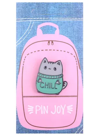Значок Pin Joy Котик Chill (металл) (12-08599-928)