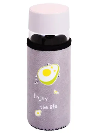 Бутылка в чехле велюр Авокадо Enjoy the life (стекло) (350мл) (12-7599-BSQ-200)