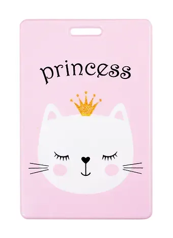 Чехол для карточек Princess (кошечка в короне) (глиттер) (ДГ2020-254)