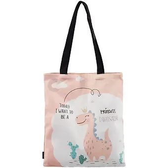Сумка-шоппер Динозаврик цветная, текстиль 40см.*32см.