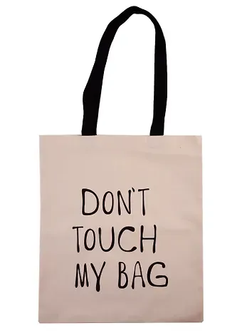 Сумка-шоппер Don’t touch my bag, бежевая, текстиль, 40см.*32см.