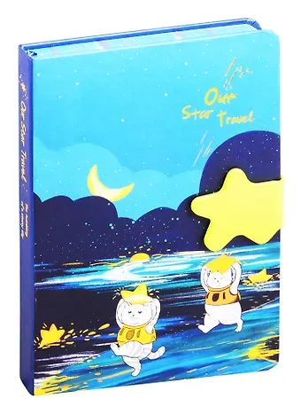 Блокнот с фигурной магнитной застежкой-звездочкой Кот со звездой (256стр) (13х19)