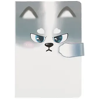 Блокнот с фигурной магнитной застежкой-лапкой Мордочка собачки (256стр) (13х19)