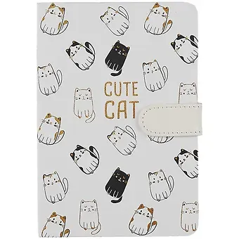 Блокнот с магнитной застежкой Котики Cute Сat (256стр) (13х19)