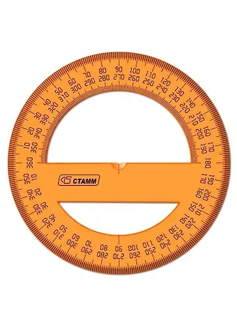 Транспортир 12см 360гр., СТАММ