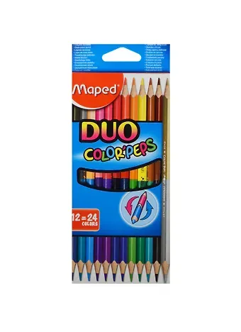 Карандаши цветные Maped, Color'Peps, двухсторонние 24 цвета 12 штук
